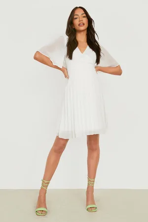 Boohoo Maternity Pleated Wrap Skater Dress