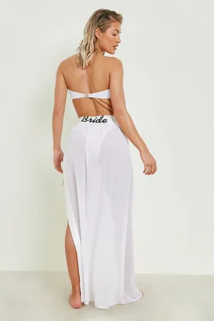 Boohoo Bride Embroidered Beach Sarong