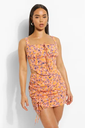 Boohoo Ruched Bust Top & Mini Skirt