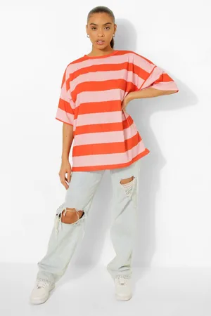 Boohoo Stripe Oversized T Shirt