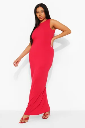 Boohoo Plus Racer Neck Jersey Maxi Dress