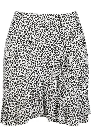 Boohoo Plus Dalmatian Print Ruffle Skater Skirt