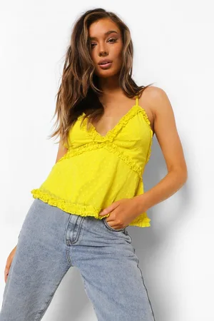 Boohoo Dobby Ruffle Cami Top