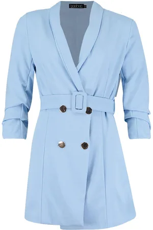 Boohoo Stretch Crepe Tailored Belted Blazer Dress