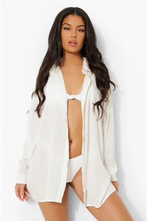 Boohoo Oversized Woven Beach Shirt