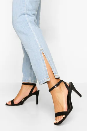 Boohoo Wide Fit Square Toe Mid Height Heeled Sandal