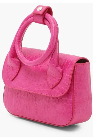 Boohoo Croc Double Looped Handle Mini Bag