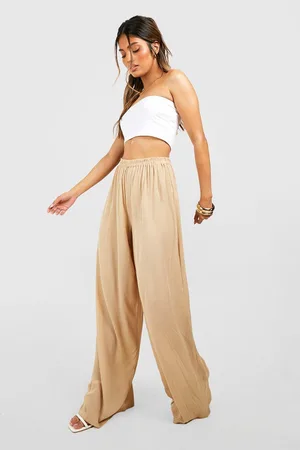 Boohoo Cheese Cloth Wide Leg Trousers