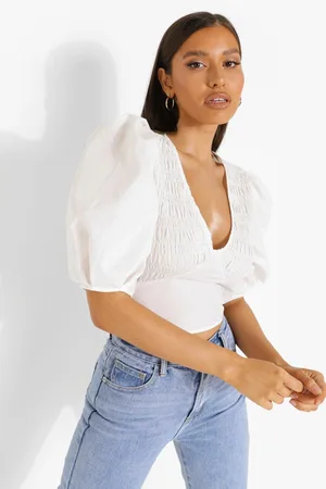 Boohoo Woven Puff Sleeve Blouse