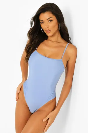 Boohoo Square Neck Strappy Swimsuit