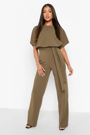 Boohoo Petite Double Layer Tie Waist Jumpsuit