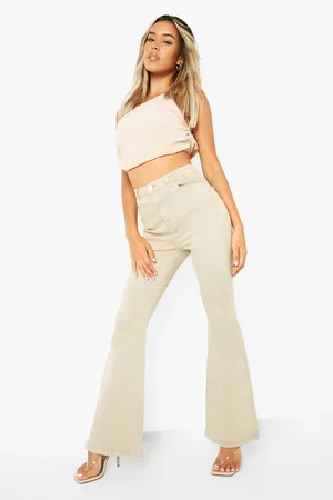 Boohoo High Waist Stretch Denim Flared Jeans