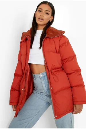 Boohoo Faux Fur Trim Puffer Jacket