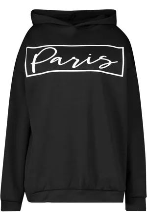 Boohoo Plus Paris Slogan Oversized Hoodie