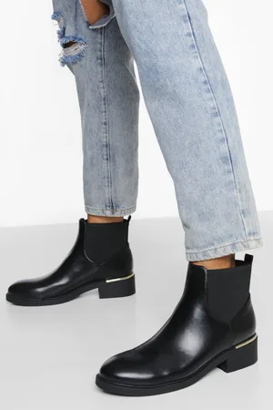 Boohoo Wide Fit Ribbed Elastic Chelsea Boots