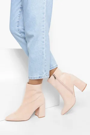 Boohoo Wide Fit Block Heel Pointed Boots