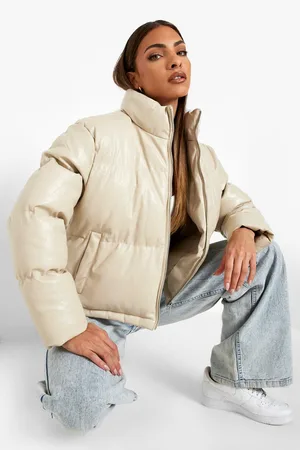 Boohoo Faux Leather Puffer Jacket