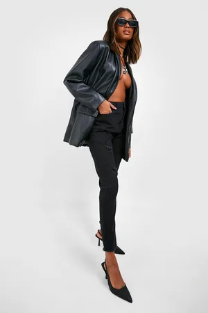 Boohoo Basic Frayed Hem Super Distressed Skinny Jeans