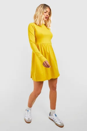 Boohoo Basic Roll Neck Long Sleeve Skater Dress