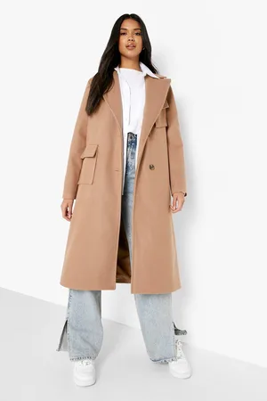 Boohoo Pocket Detail Wool Look Coat