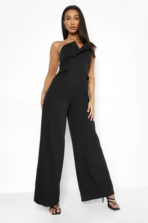 Boohoo Bandeau Tailored Wide Leg Jumpsuit