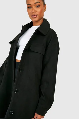 Boohoo Tall Wool Look Longline Shacket