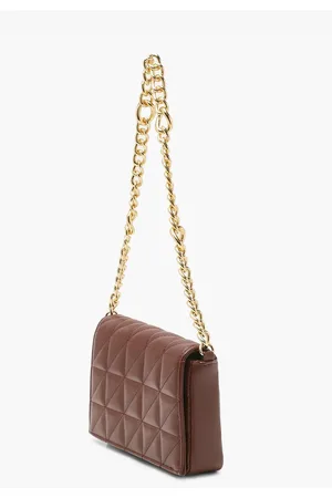Boohoo Chunky Chain Quilted Shoulder Bag