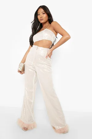 Boohoo Petite Sequin Cross Strap Bralet Top
