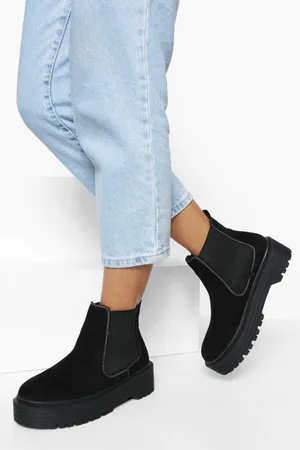 Boohoo Wide Fit Contrast Stitch Chelsea Boots