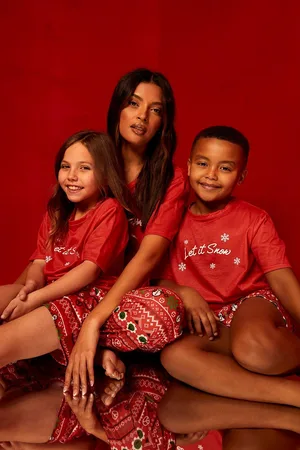 Boohoo Mini Me Let It Snow Short Pj Set