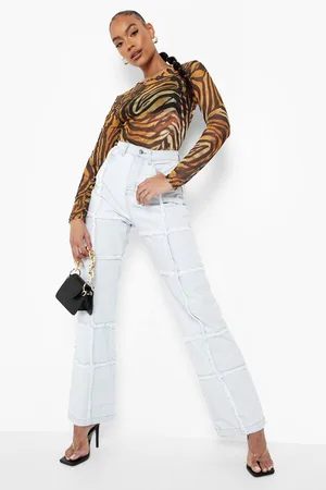 Boohoo Zebra Mesh Bodysuit