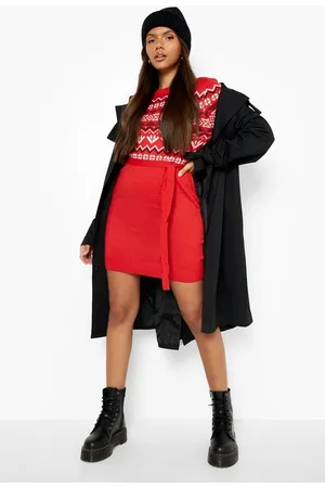Boohoo Belted Fairisle Christmas Jumper Dress