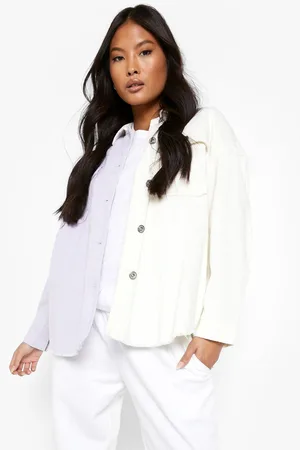 Boohoo Petite Spliced Cord Overshirt
