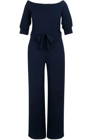 Boohoo Plus Off Shoulder Tailored Self Belt Jumpsuit