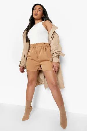 Boohoo Plus Ruched Waist Tailored Shorts