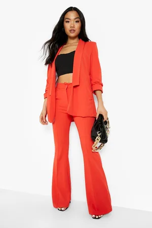Boohoo Petite Ruched Sleeve Blazer