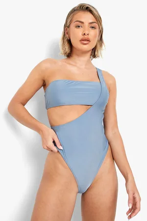 Boohoo Recycled One Shoulder Swimsuit