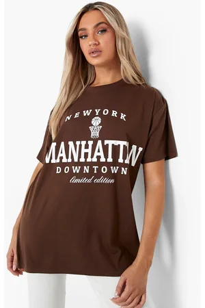 Boohoo Manhattan Slogan Printed Oversized T-shirt