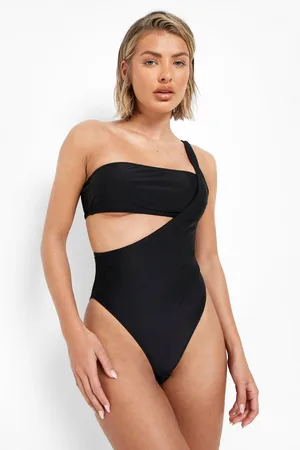 Boohoo Recycled One Shoulder Swimsuit
