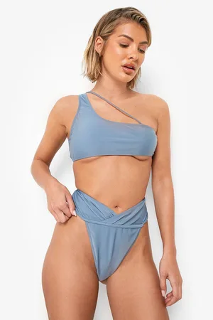 Boohoo Recycled Asymmetric Bikini Crop Top