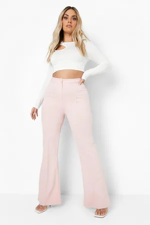 Boohoo Plus Seam Detail Fit And Flare Trousers