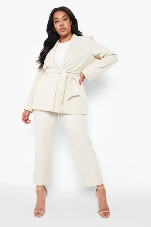 Boohoo Plus Sash Belted Blazer