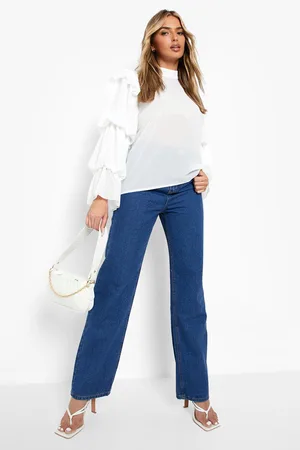 Boohoo Volume Sleeve Tired Blouse