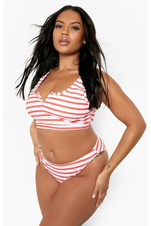Boohoo Plus Nautical Stripe Fixed Bikini Brief