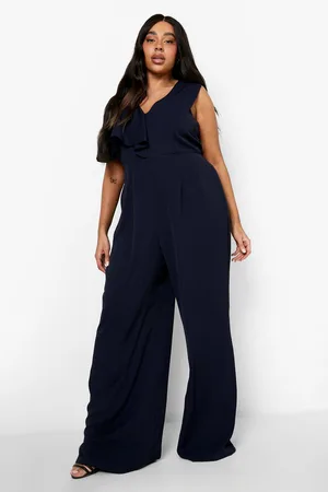 Boohoo Plus Asymmetric Wide Leg Jumpsuit