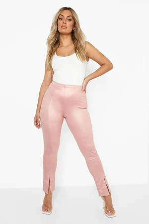 Boohoo Plus Wet Look Split Front Leggings