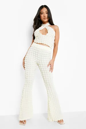 Boohoo Petite Bubble Jersey Halter Crop