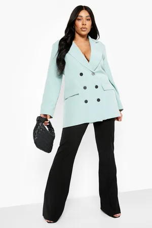 Boohoo Plus Contrast Button Detail Oversized Blazer