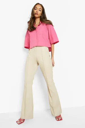 Boohoo Seam Front Flared Pu Trouser