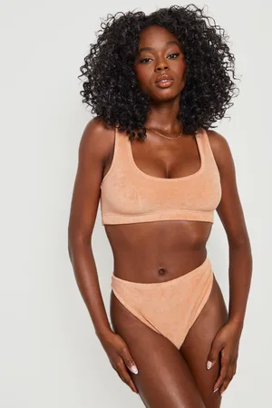 Boohoo Towelling Scooped Beach Bralet